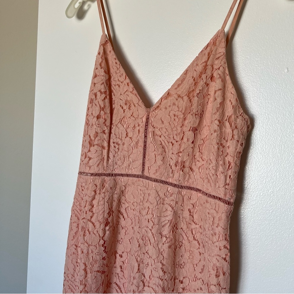 Pink Lace Midi Dress